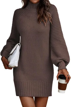 2023 Women's Chunky Cable Knit Sweater Dress - Fall & Christmas Tunic