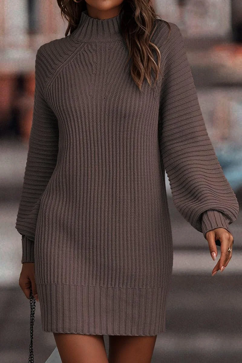 2023 Women's Chunky Cable Knit Sweater Dress - Fall & Christmas Tunic