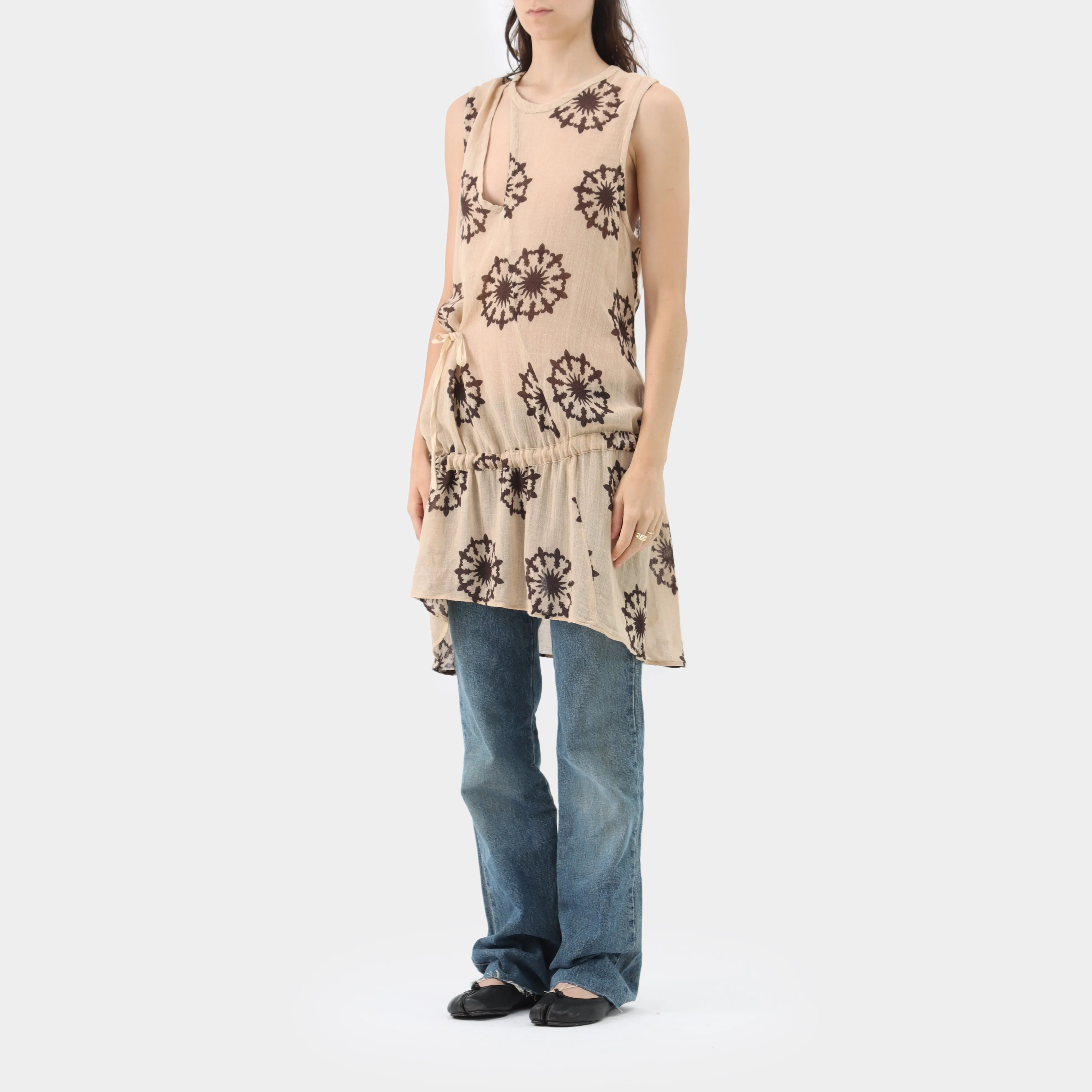 Ann Demeulemeester Printed Linen Blend Dress