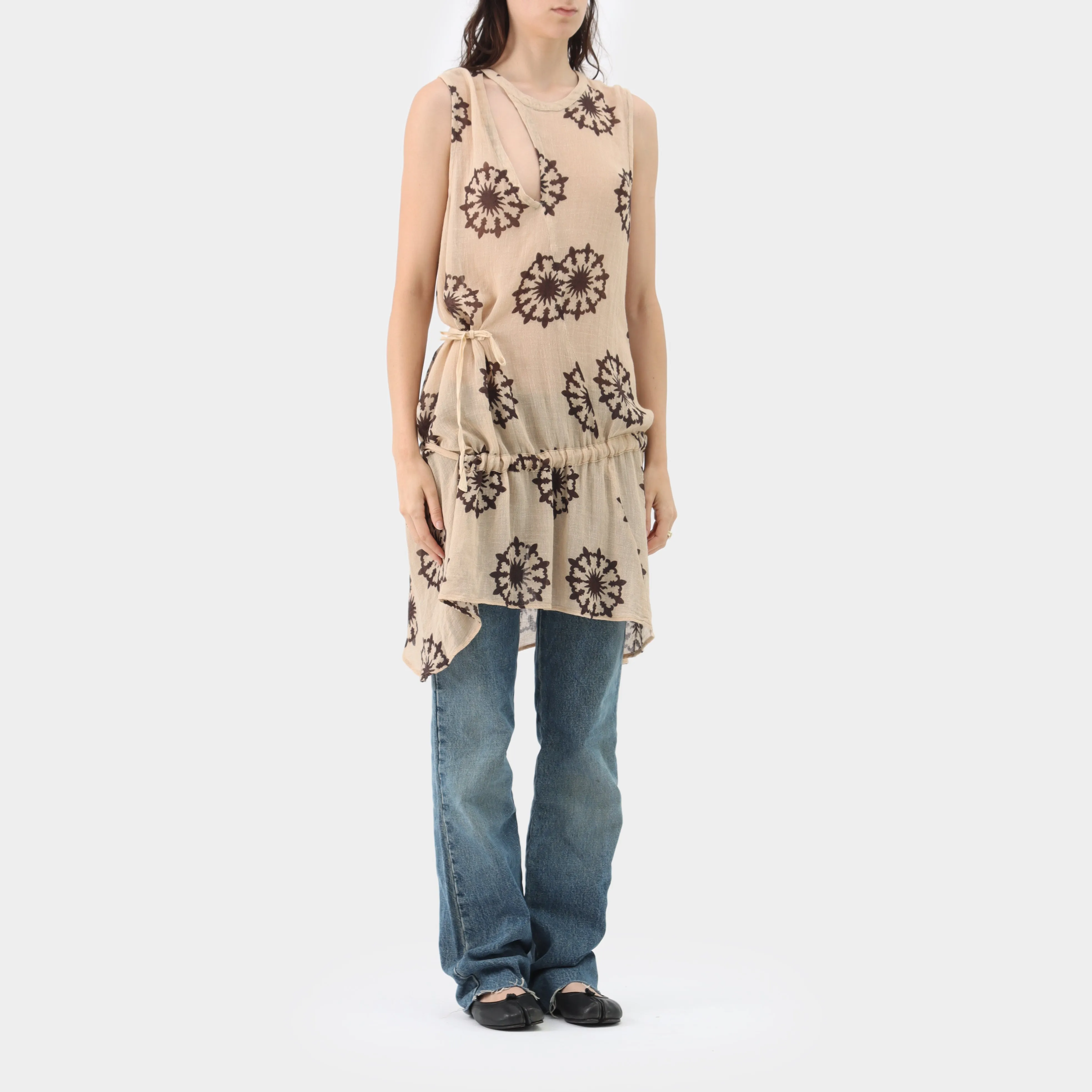 Ann Demeulemeester Printed Linen Blend Dress