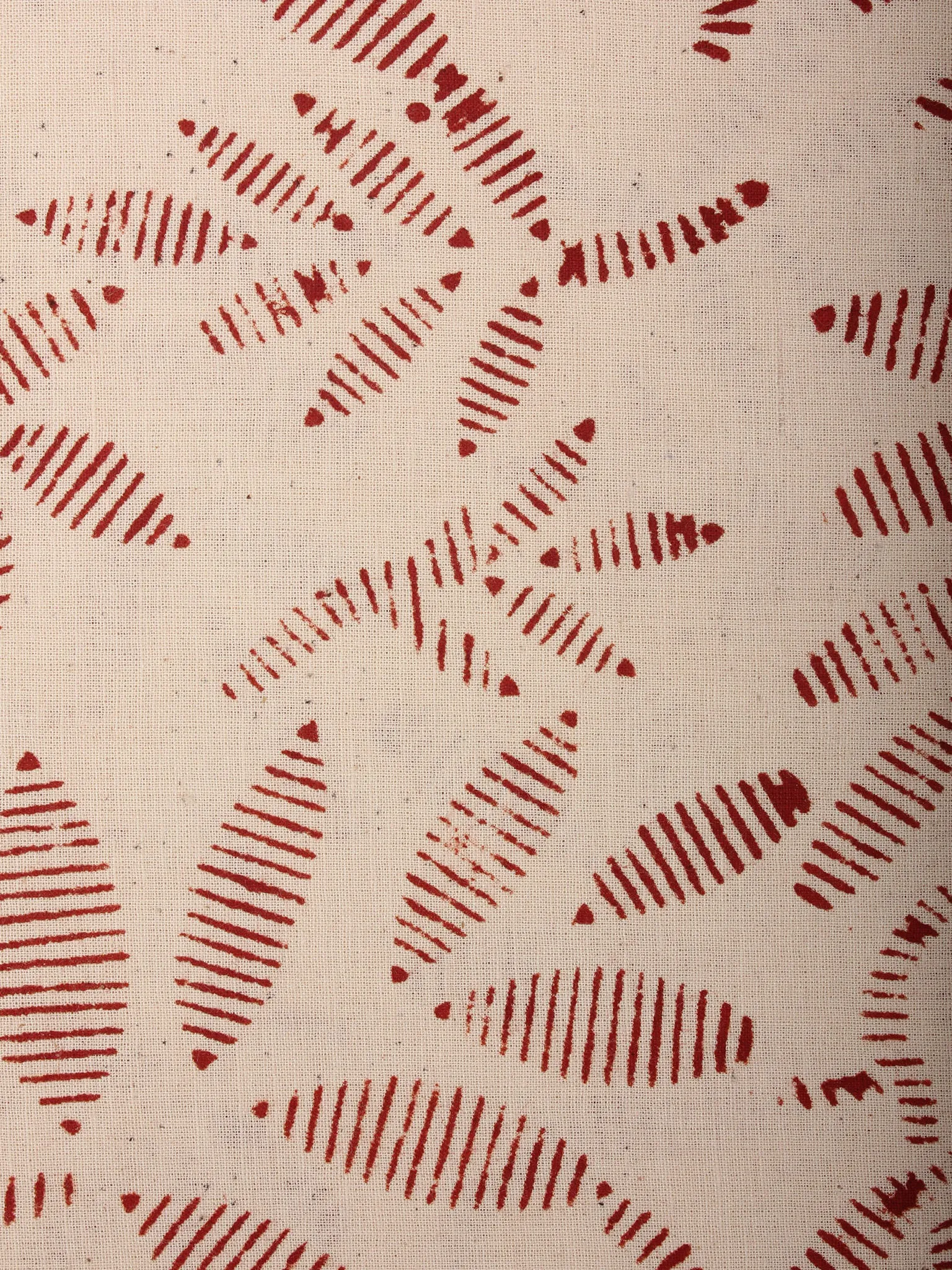 Beige Maroon Hand Block Printed Cotton Cambric Fabric Per Meter - F0916472