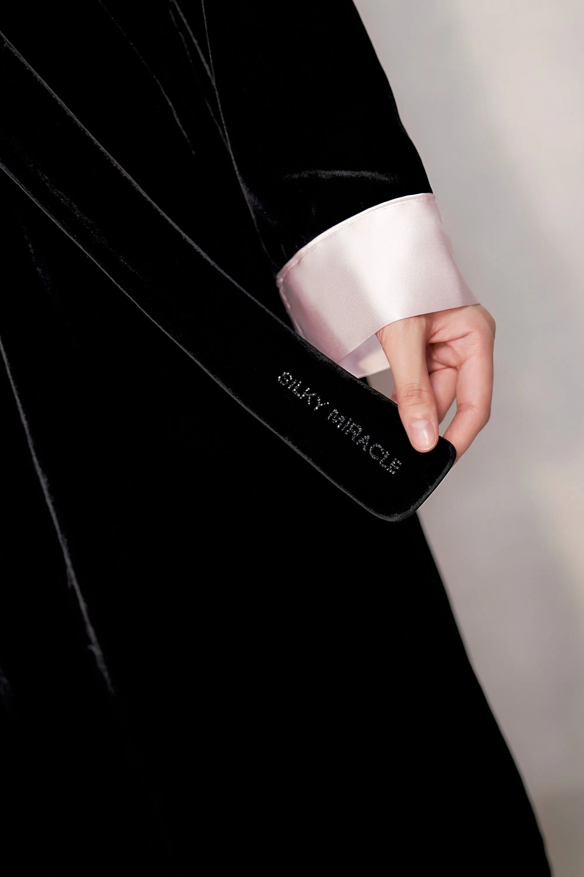 Black Velvet Silk Robe