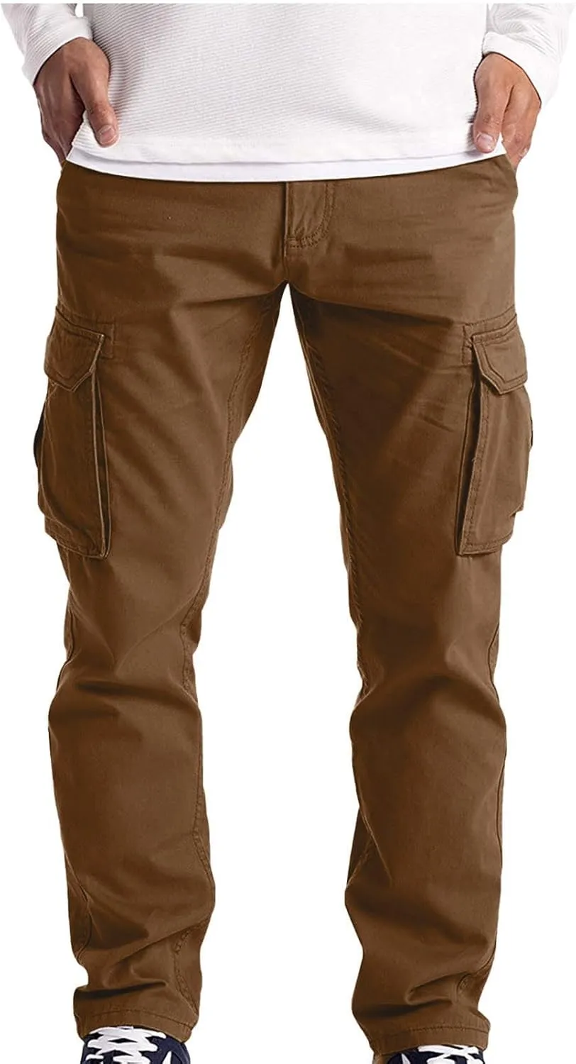 Cargo Pants for Men Slim Fit Straight Leg Stretch Lightweight Casual Travel Work Ripstop Tactical Hiking Cargo Pants