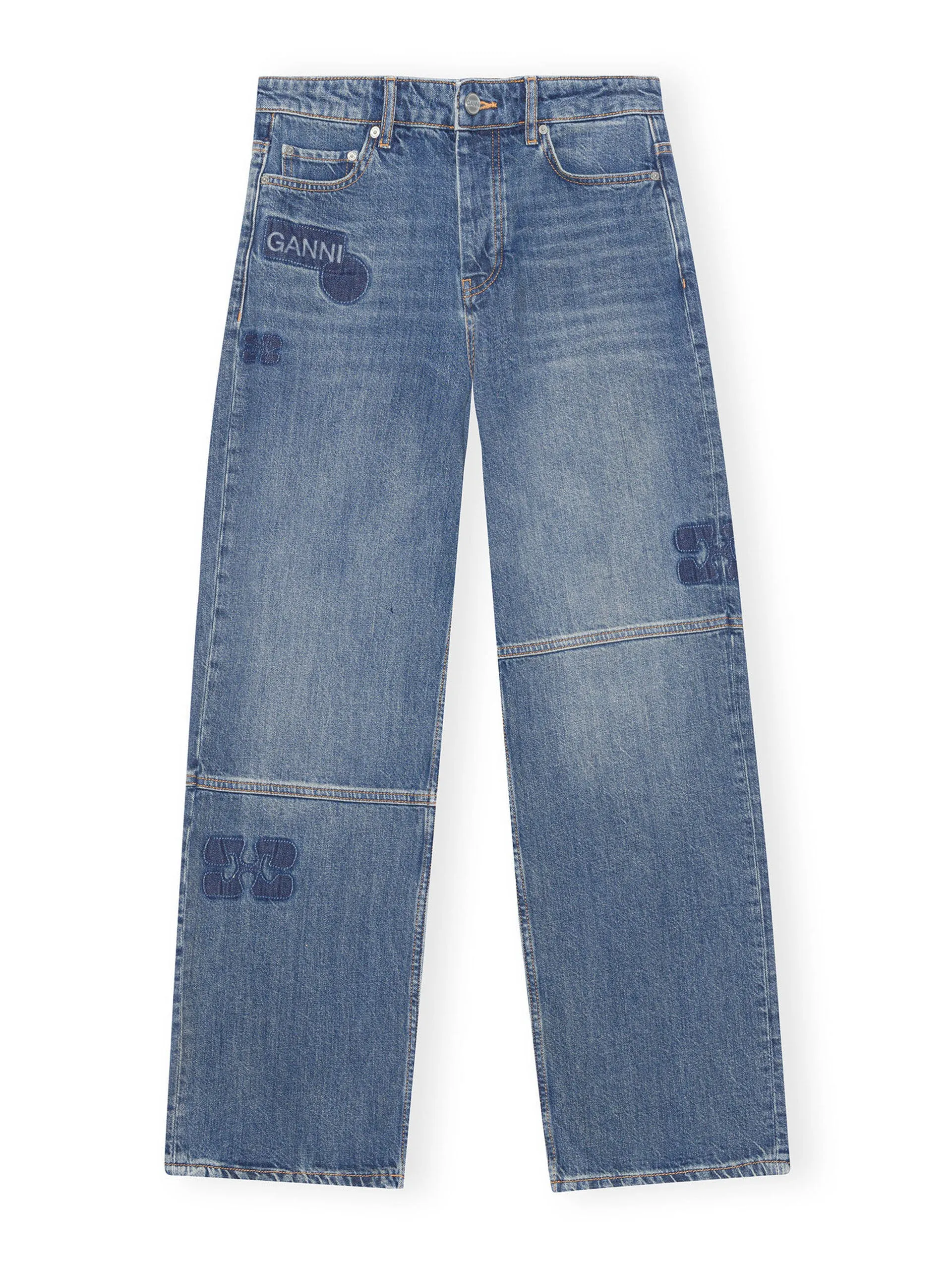 Denim patch jeans
