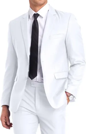 Fxzpiodi Mens Suit Slim Fit 2 Piece Suits,Two Button Solid Business Wedding Tuxedo Suit for Prom Suit Jacket and Pants