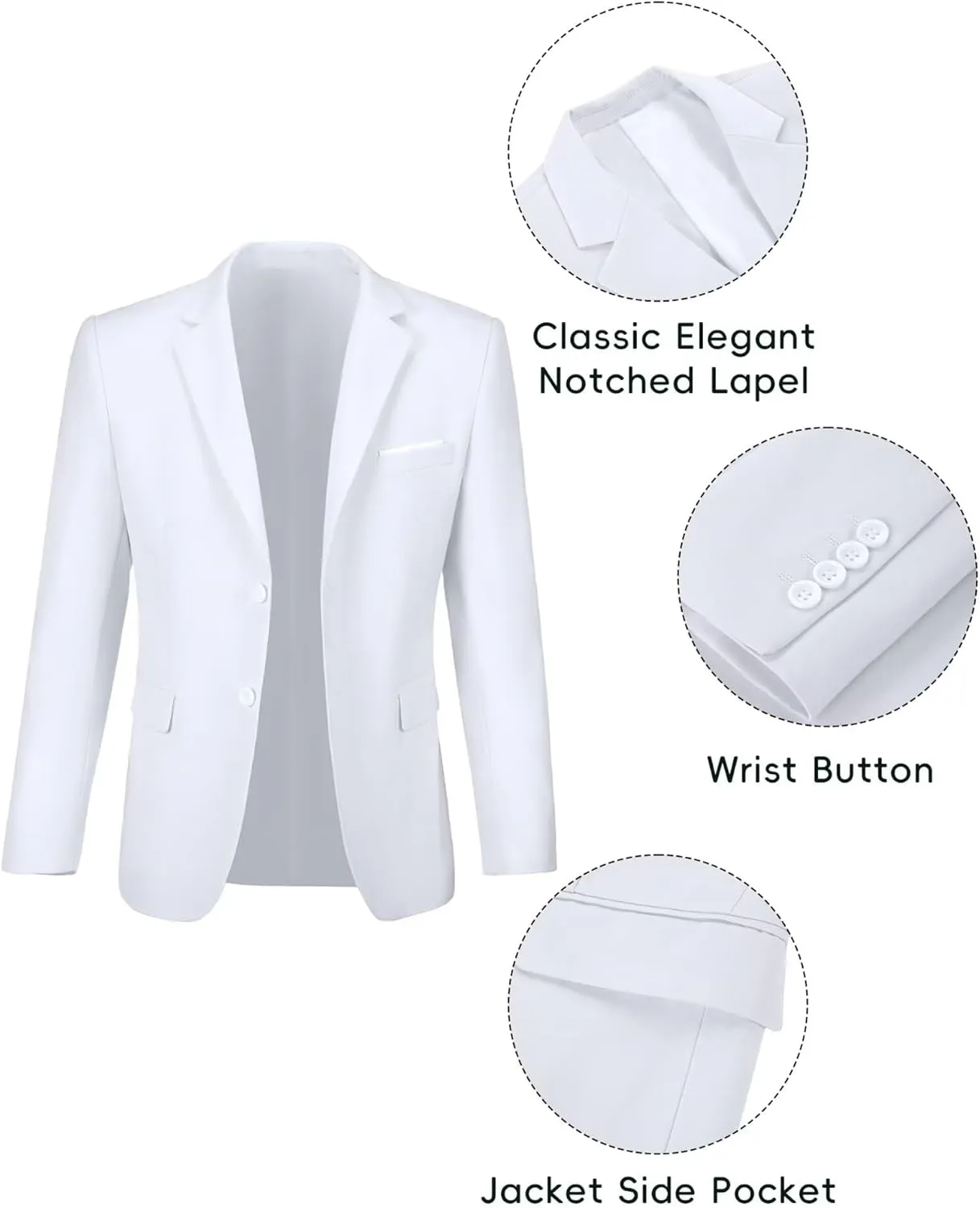 Fxzpiodi Mens Suit Slim Fit 2 Piece Suits,Two Button Solid Business Wedding Tuxedo Suit for Prom Suit Jacket and Pants