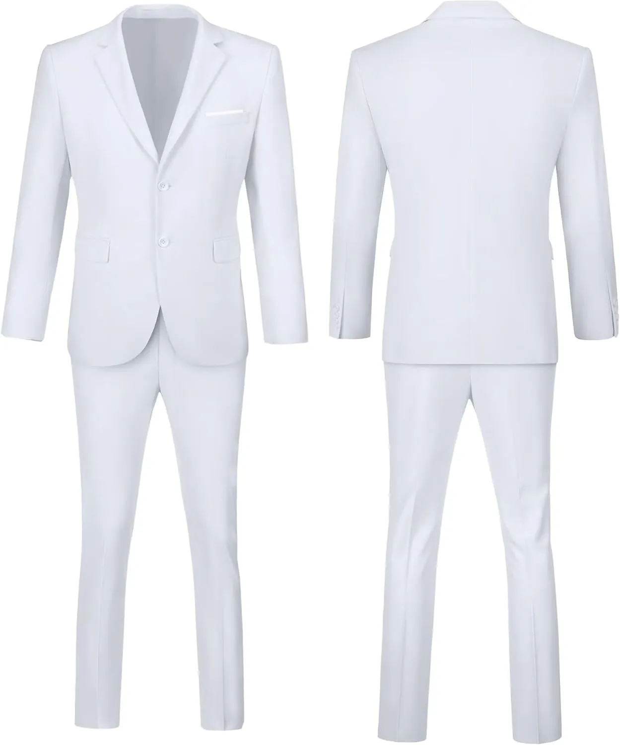 Fxzpiodi Mens Suit Slim Fit 2 Piece Suits,Two Button Solid Business Wedding Tuxedo Suit for Prom Suit Jacket and Pants