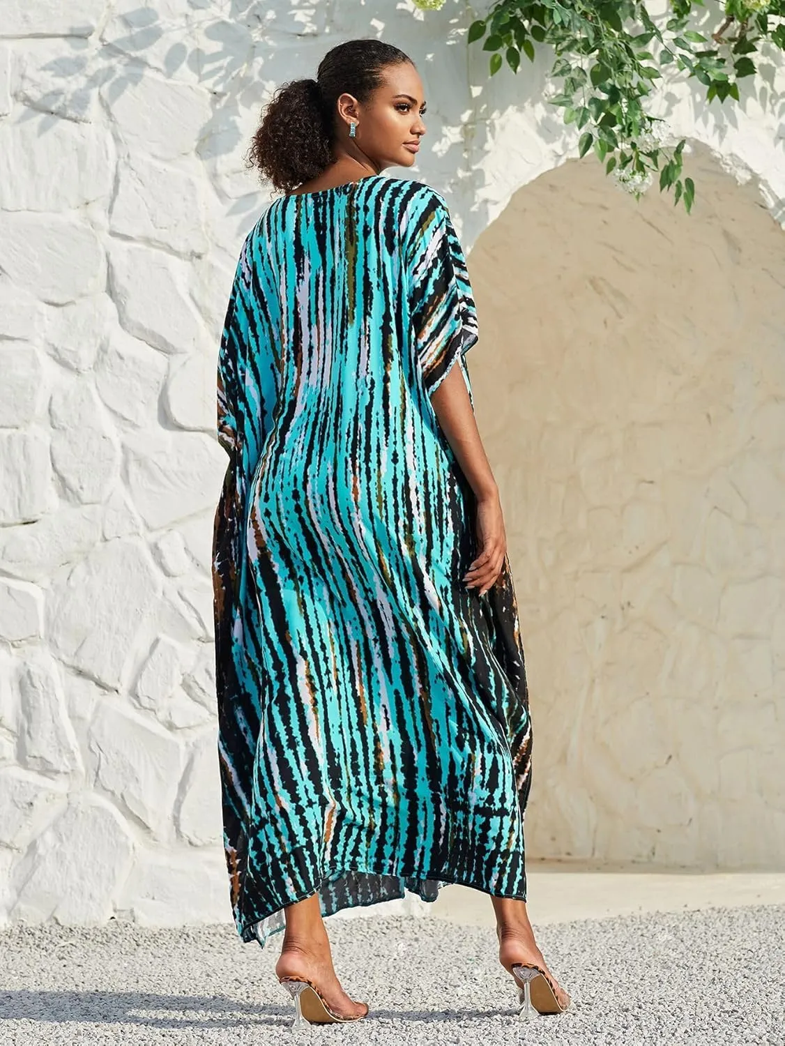 Kaftan for Women Plus Size Bathing Suit Cover up Batwing Dress Loose fit Moroccan Caftan mumu Dresses for Women