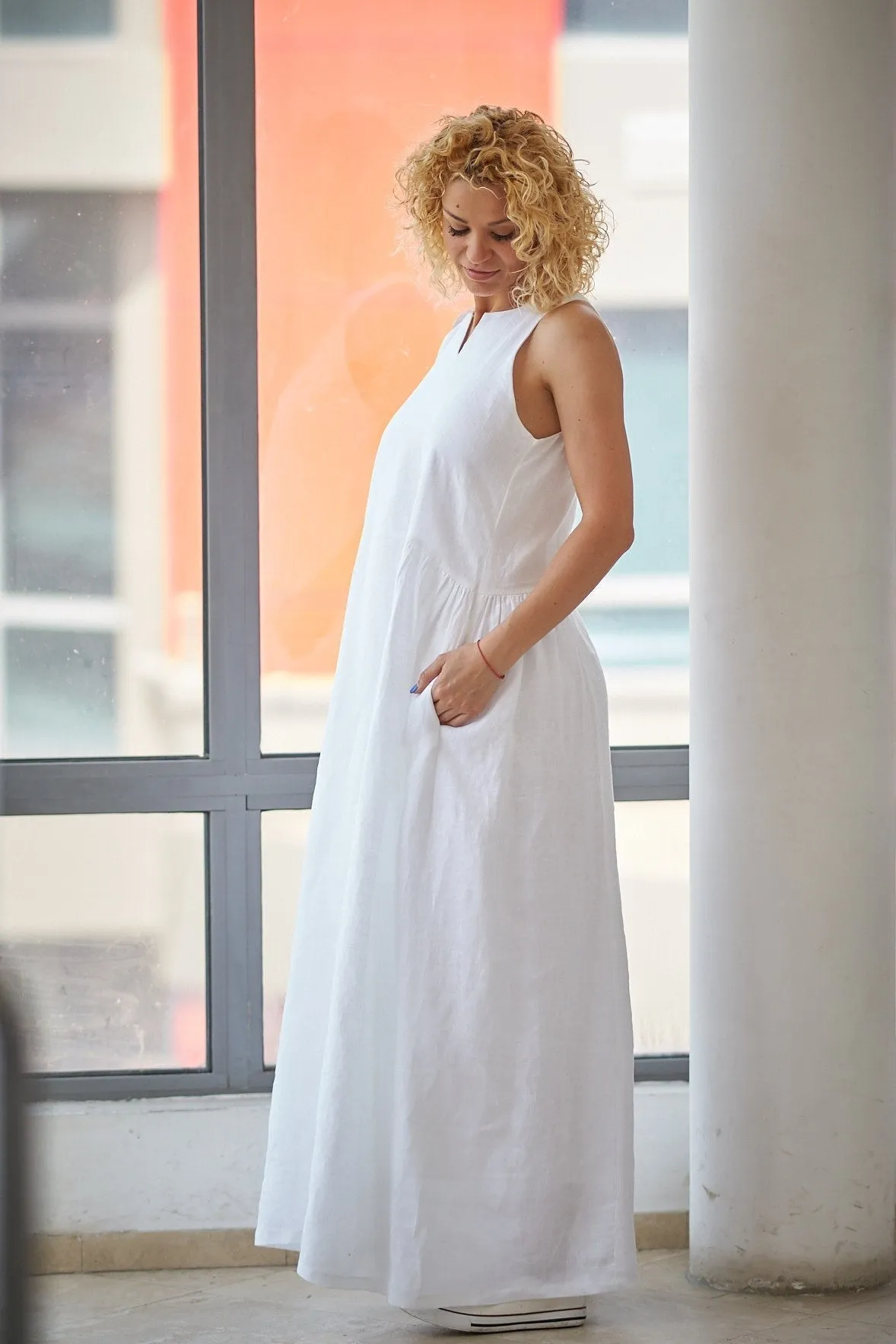 Loose Linen Maxi Dress