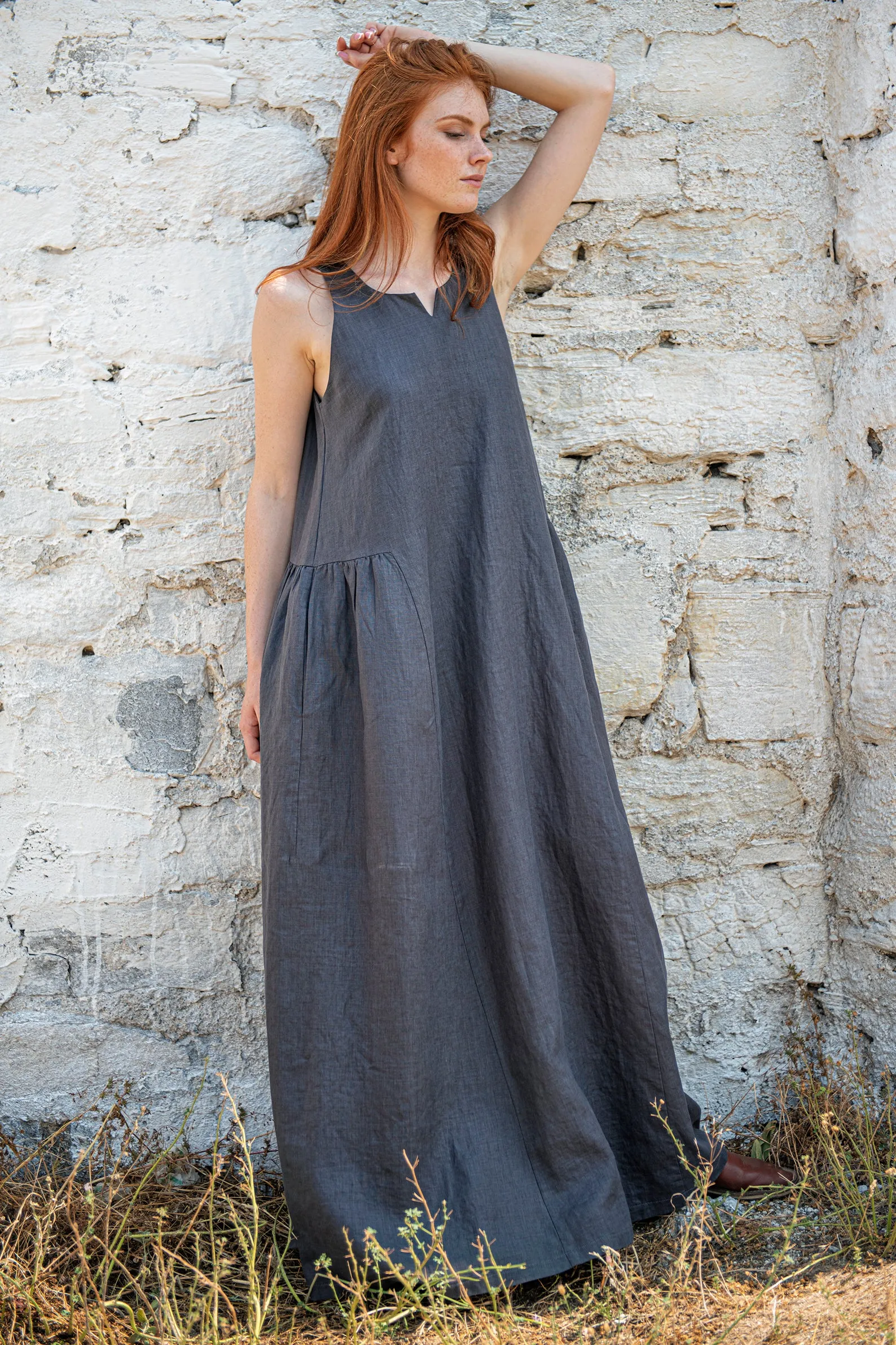 Loose Linen Maxi Dress