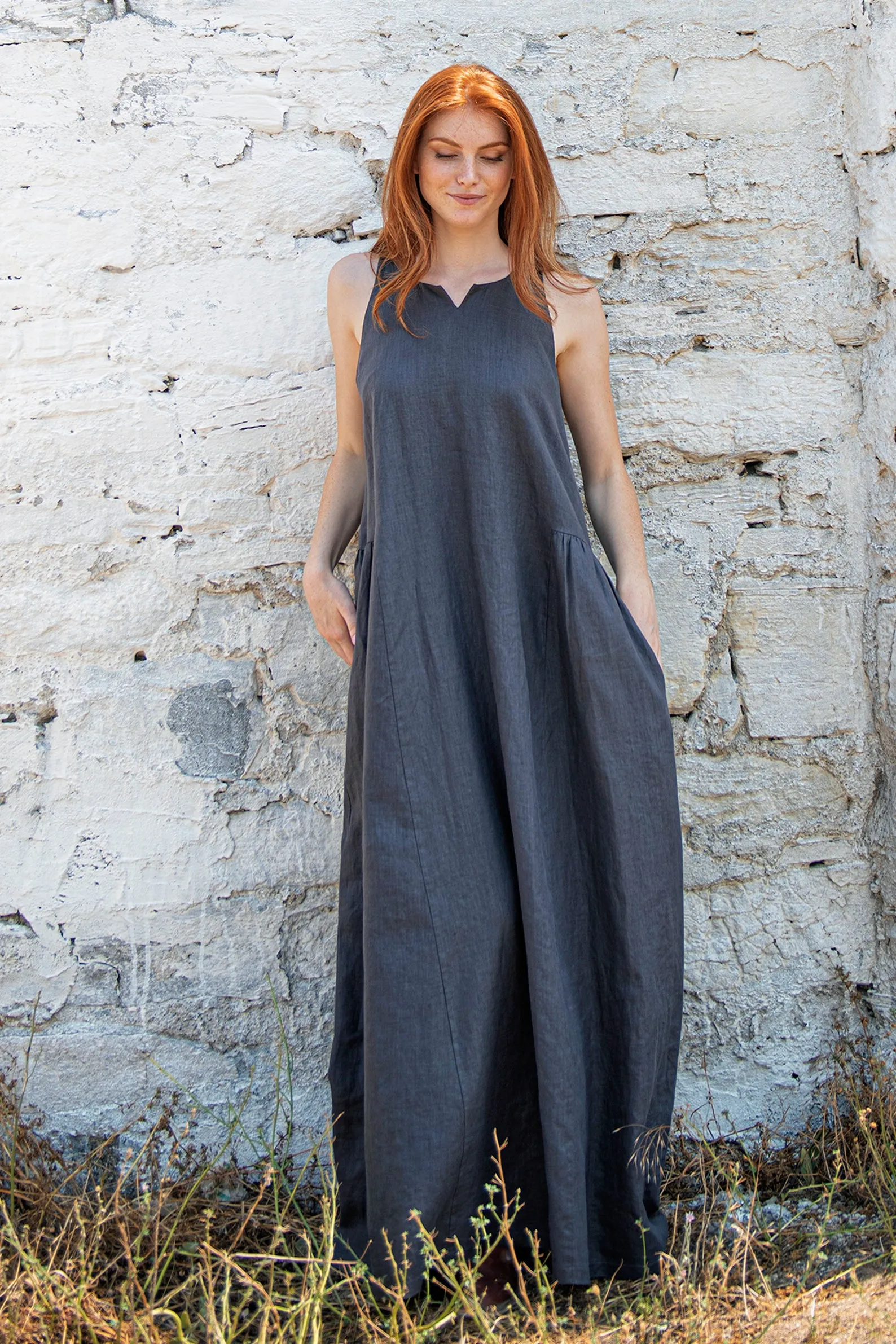 Loose Linen Maxi Dress