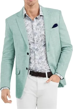 Men Suit Jacket Casual Linen Blazer for Men Wedding Prom Business Summer Suit Blazer Slim Fit Lightweight Sport Coats for Men