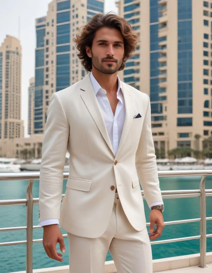 Men's Linen 2 Piece Suit Summer Beach Linen Blazer and Pant 2 pc Set