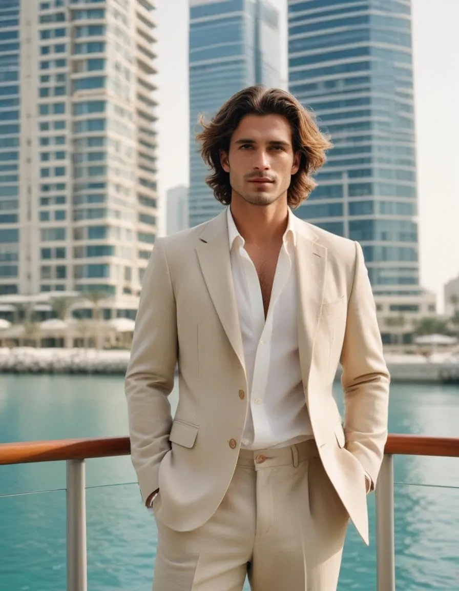 Men's Linen 2 Piece Suit Summer Beach Linen Blazer and Pant 2 pc Set