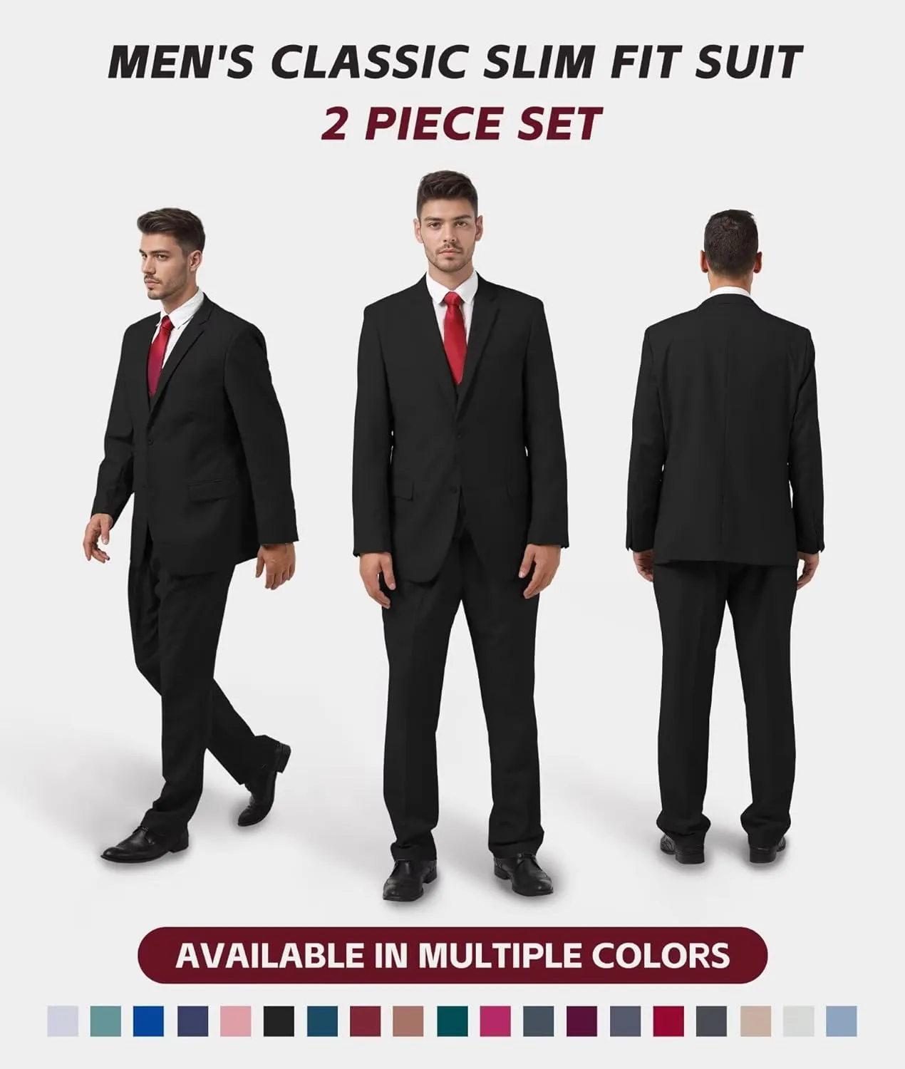 Mens Suits Slim Fit Prom Homecoming Suit for Men Wedding Business Tux Outfit 2 Piece Suit Jacket Blazer Pants Set