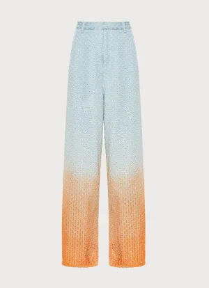 Perforated Jeans with Orange Gradient