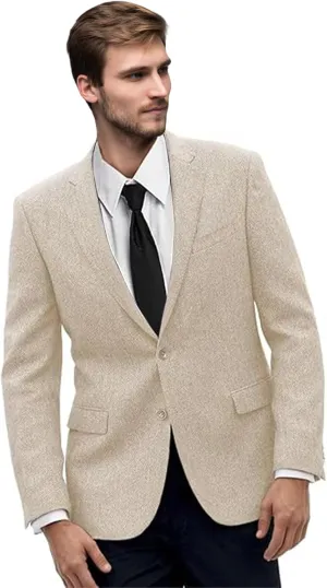 Retro Mens Suit Blazer Tweed Herringbone Suit Jackets Slim Fit Sport Coats Prom Business Casual Tux Wedding Blazers