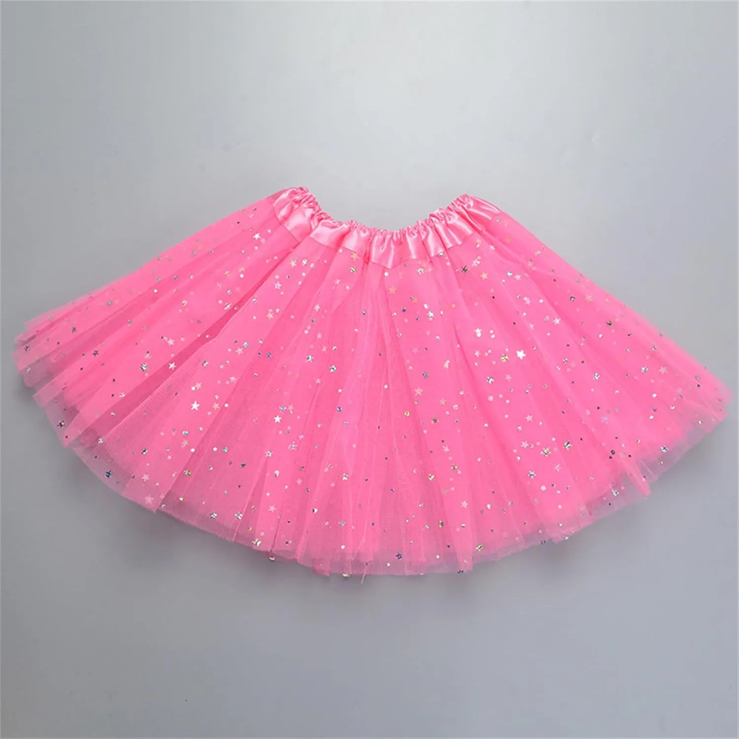 Sparkle Tutu Skirts for Women Fashion Lightweight Layered Dance Mini Skirt Elegant Princess Solid Color Ballet Skirt