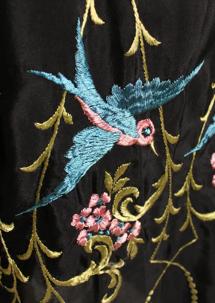 Vintage 1920s Silk Embroidered Kimono Robe