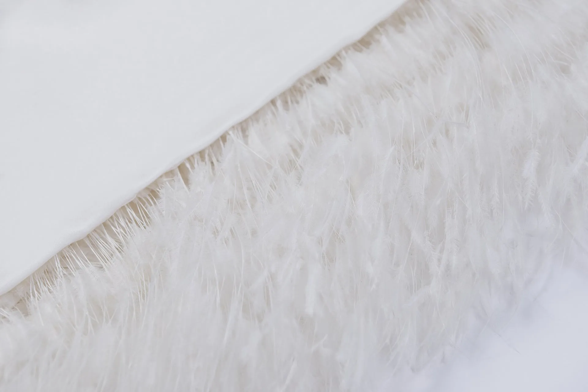 White Feather Silk Kimono Robe