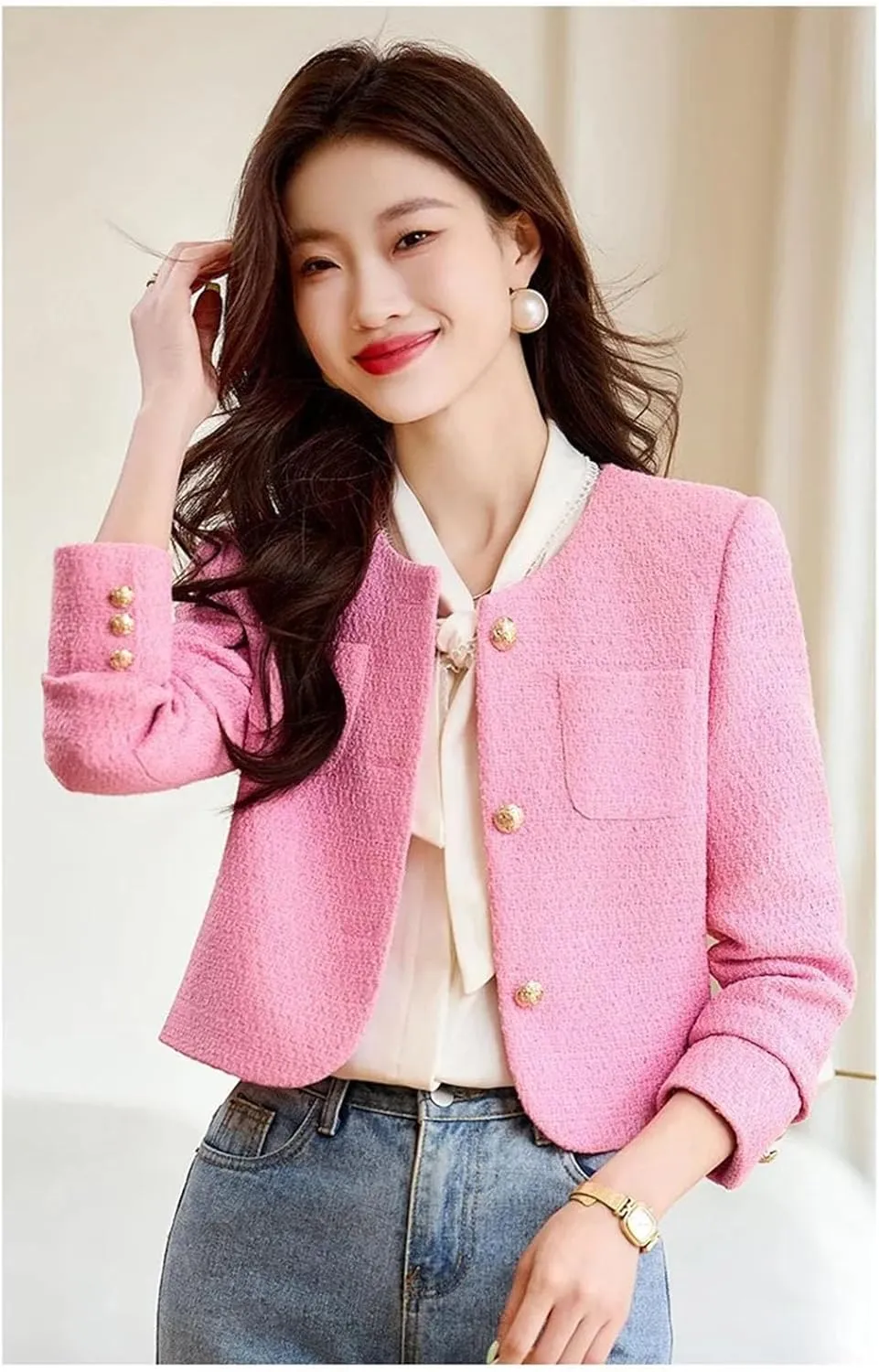 Women Jacket French Short Outcoat Blazer Suit Jackets Top