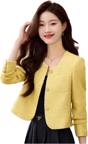 Women Jacket French Short Outcoat Blazer Suit Jackets Top