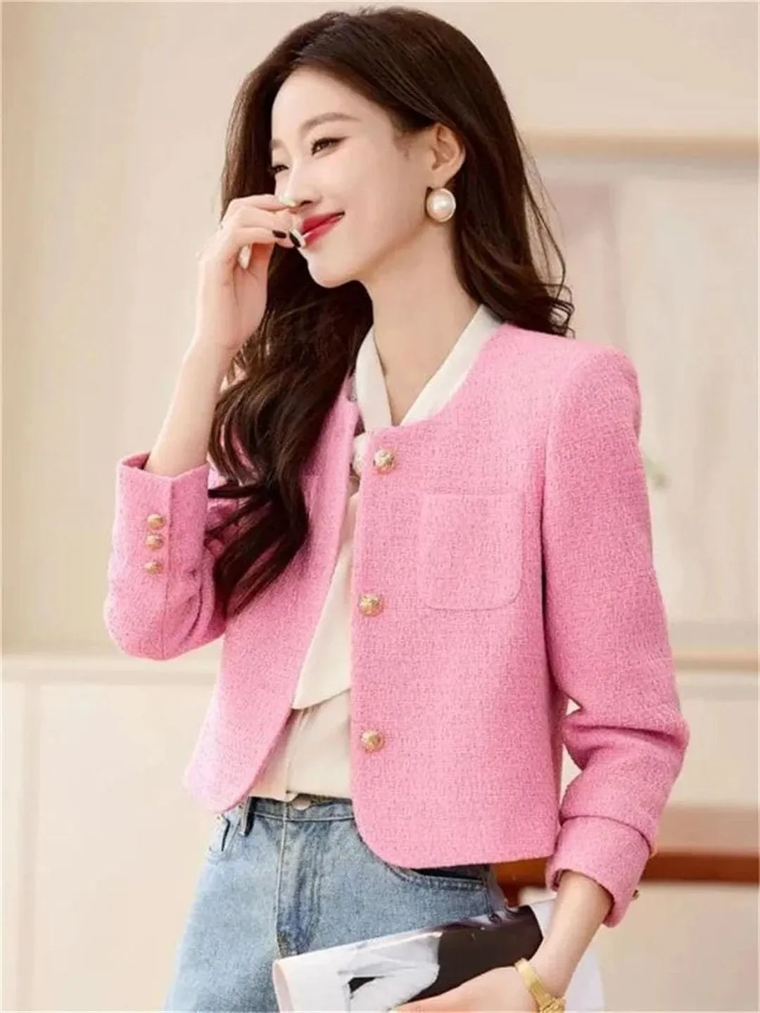 Women Jacket French Short Outcoat Blazer Suit Jackets Top