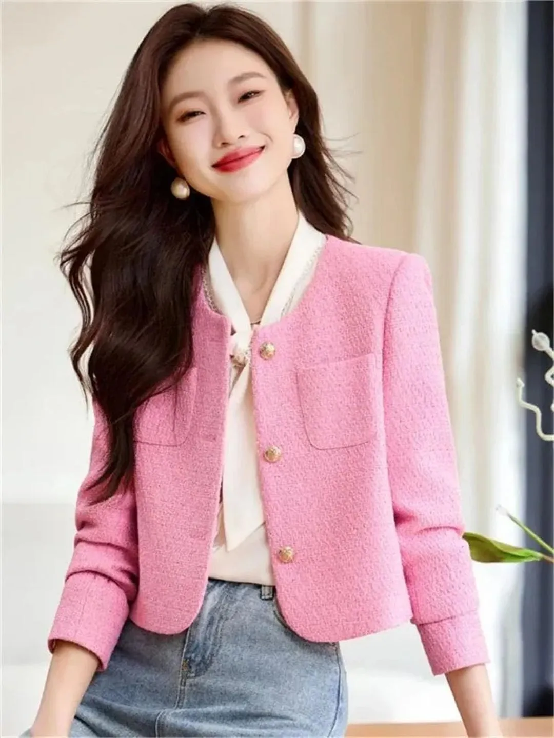 Women Jacket French Short Outcoat Blazer Suit Jackets Top