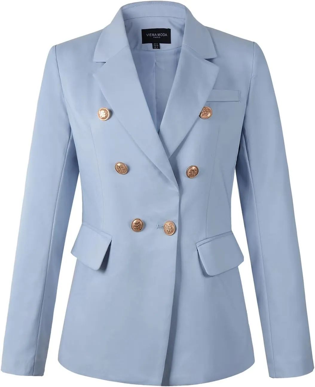 Womens Double Breasted Blazer Ladies Jacket Work Suit