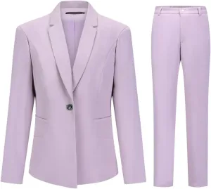 YUNCLOS Women's 2 Piece Office Lady Business Suit Set Slim Fit Blazer Pant